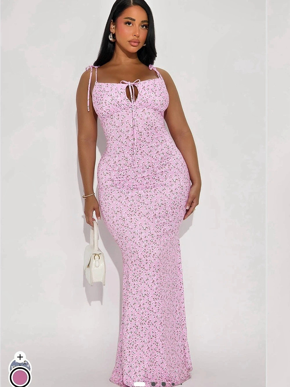 Floral Maxi Dress in Pink Like New